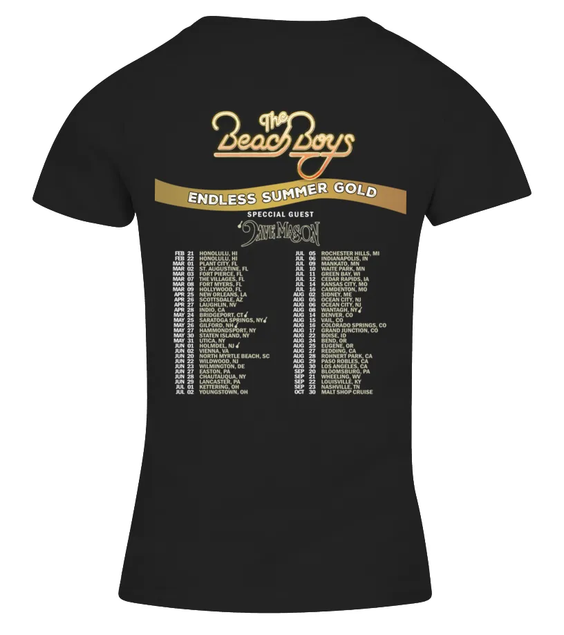 2 SIDE   THE BEACH BOYS TOUR 2024 BACH BK 001 CAMISETA CUELLO PICO MUJER