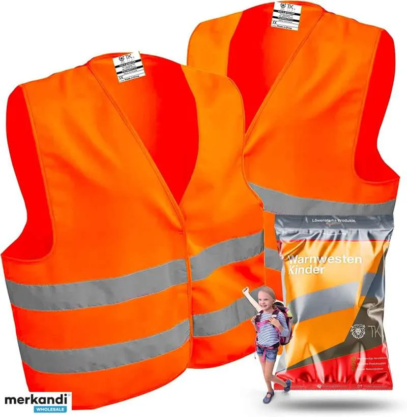 2X CHALECO DE SEGURIDAD NIñOS NARANJA 3 10 AñOS  NIñOS Y NIñAS  CHALECO DE SEGURIDAD CHALECO DE ACCIDENTES 2024