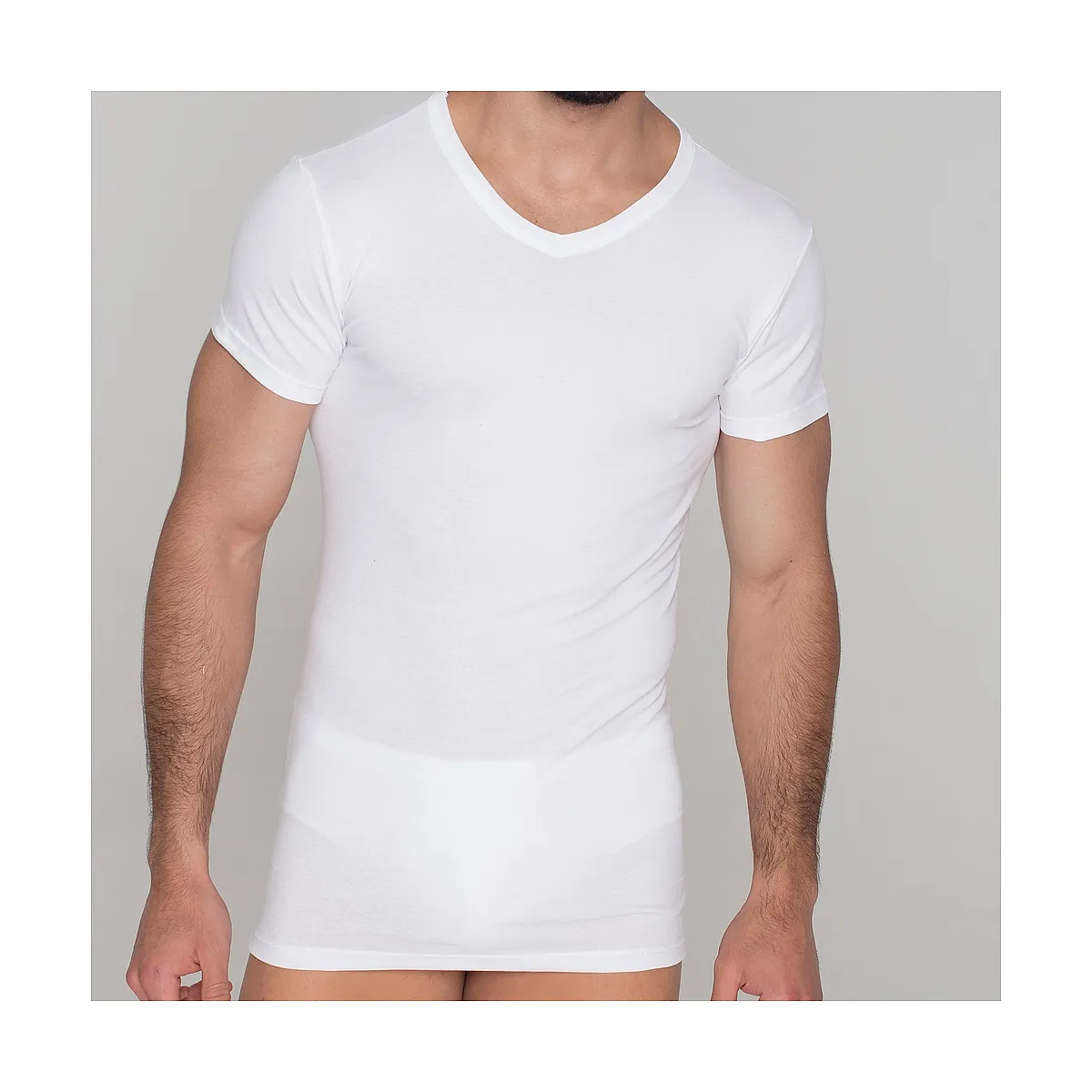 5203 CAMISETA MANGA CORTA  ELÁSTICA CUELLO PICO