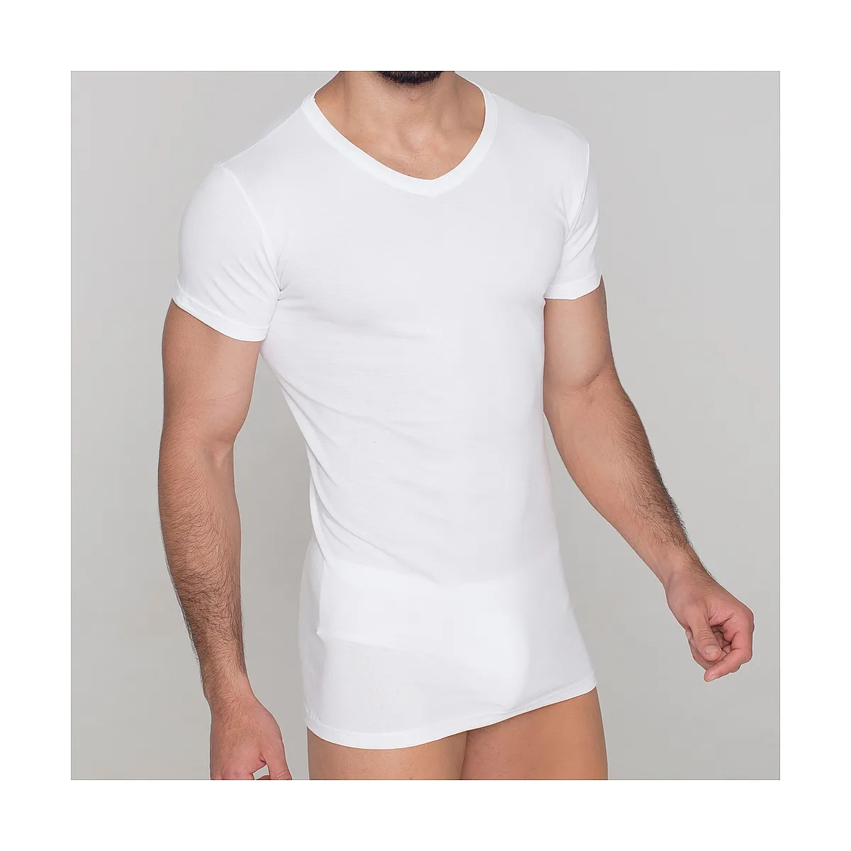 5203 CAMISETA MANGA CORTA  ELÁSTICA CUELLO PICO
