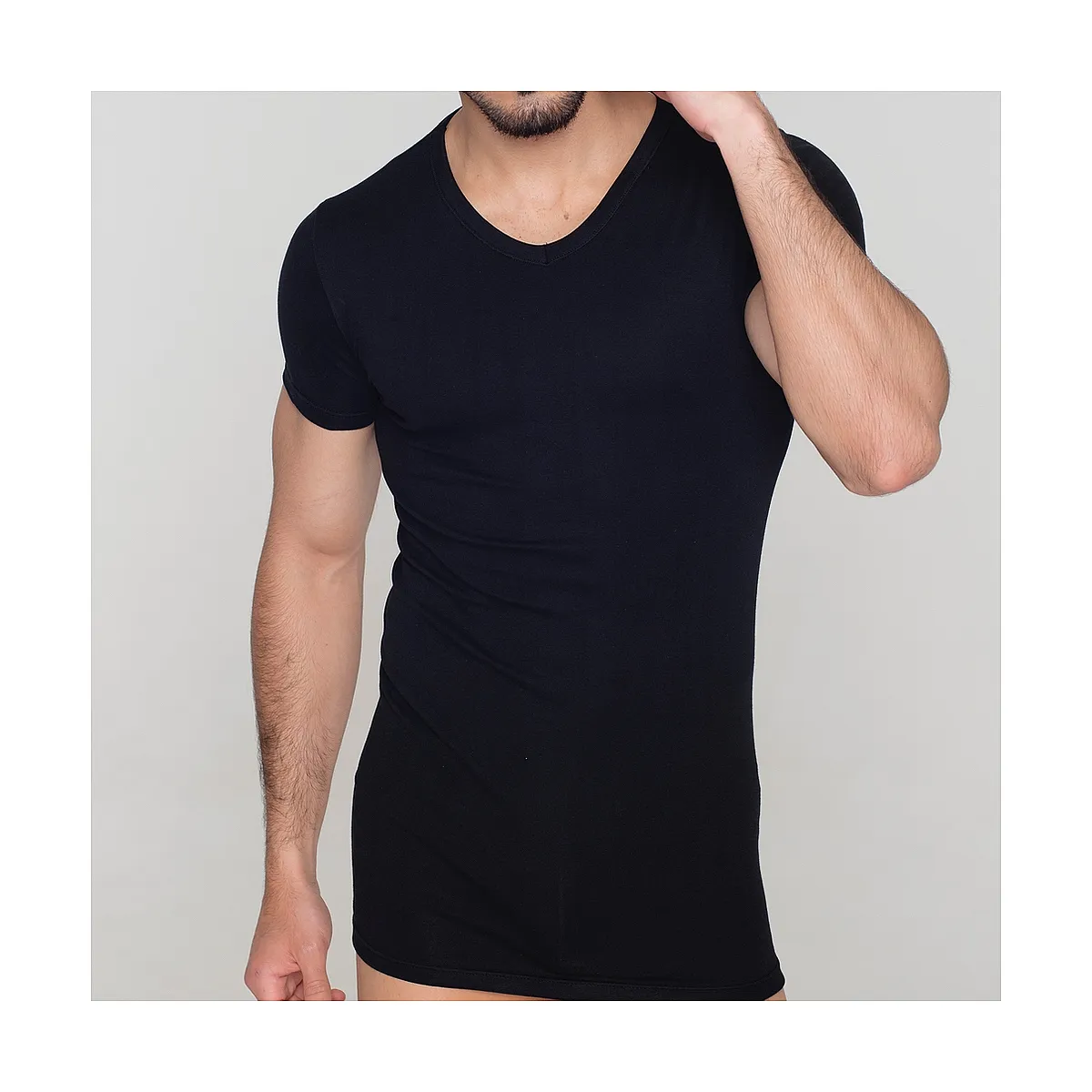 5203 CAMISETA MANGA CORTA  ELÁSTICA CUELLO PICO