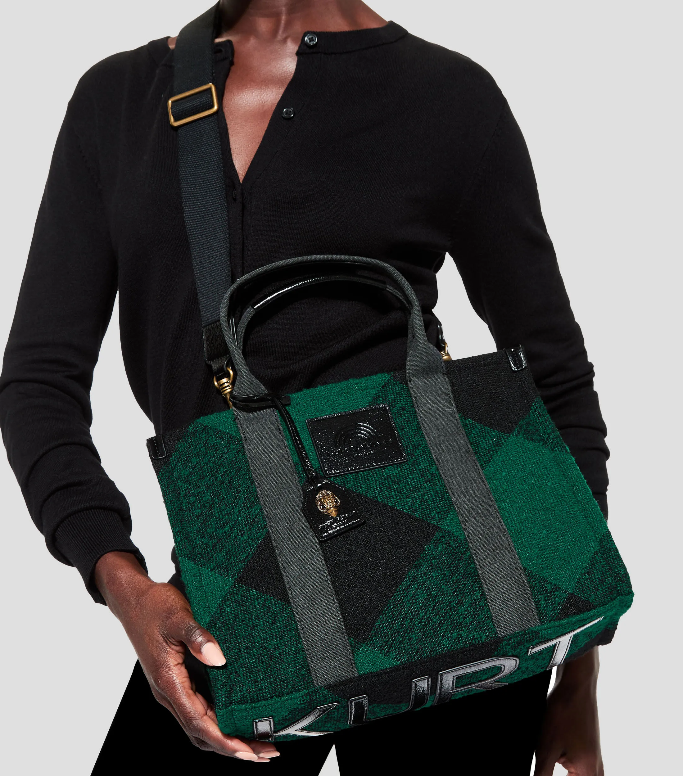 9355_Kurt Geiger Bolso Tote cuadros Mujer