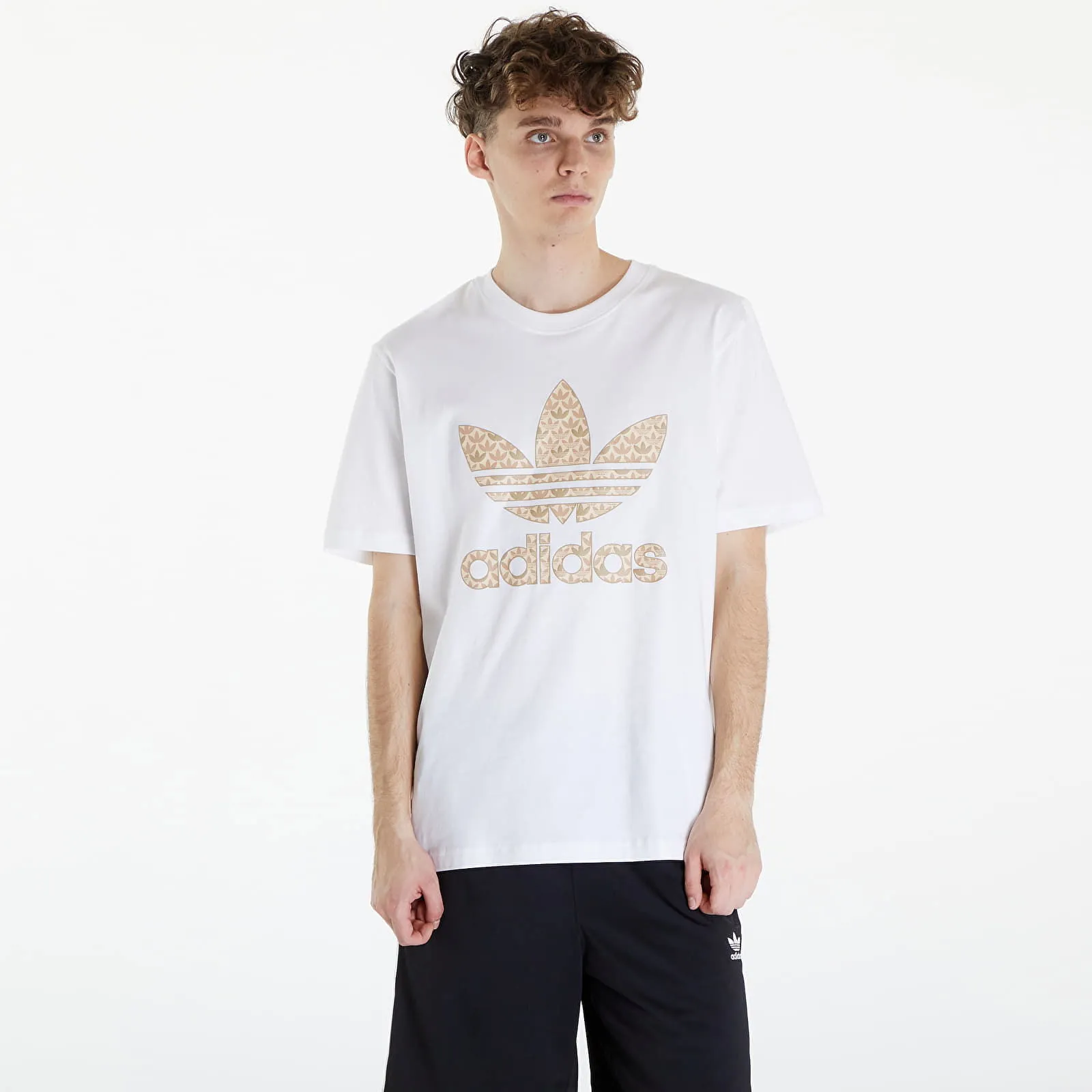 adidas Originals Classic Monogram Graphic Short Sleeve Tee White/ Sand Strata