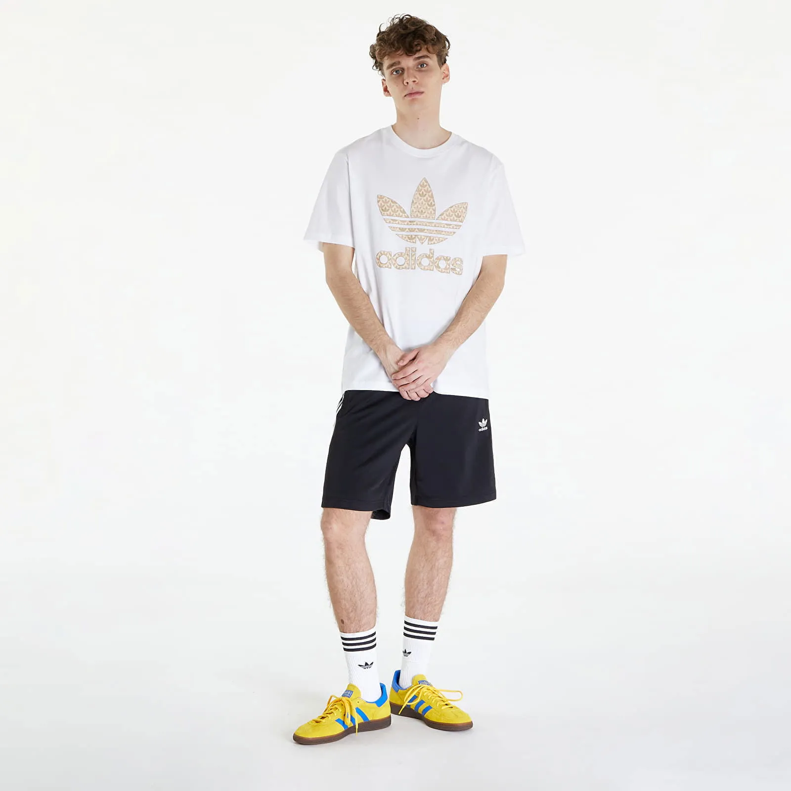 adidas Originals Classic Monogram Graphic Short Sleeve Tee White/ Sand Strata