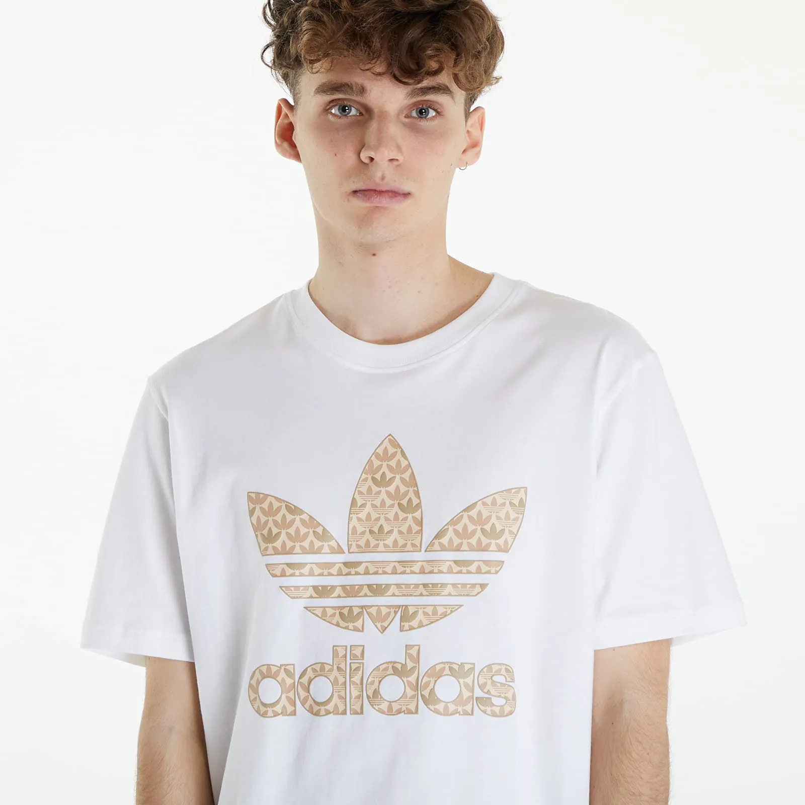 adidas Originals Classic Monogram Graphic Short Sleeve Tee White/ Sand Strata