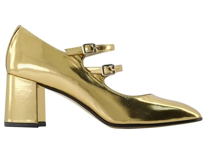 ALICE PUMPS  CAREL  ORO SPECCHIO  CUERO METáLICO 
