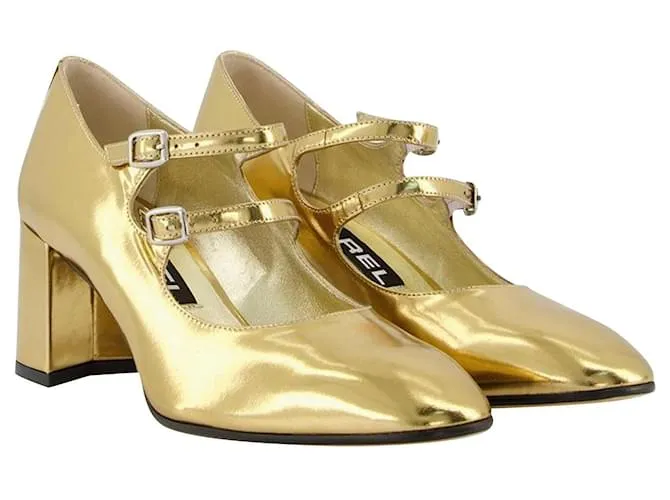ALICE PUMPS  CAREL  ORO SPECCHIO  CUERO METáLICO 