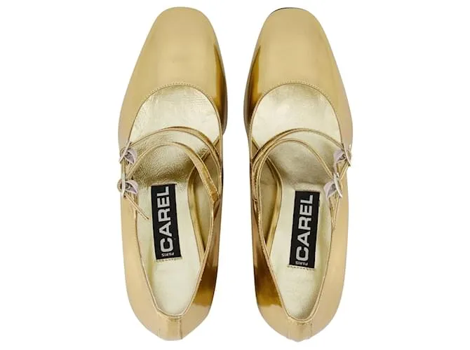 ALICE PUMPS  CAREL  ORO SPECCHIO  CUERO METáLICO 