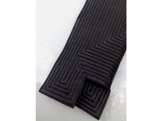 Ann Demeulemeester conjunto de mangas de cuero negro 