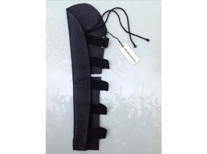 Ann Demeulemeester conjunto de mangas de cuero negro 