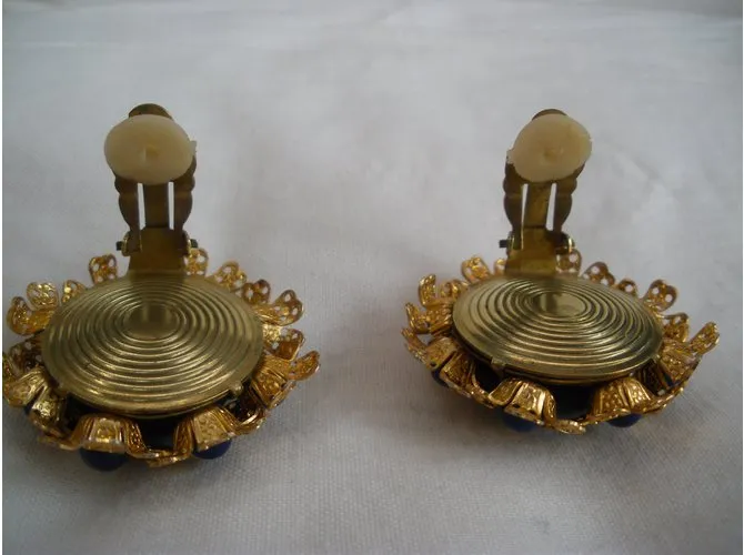 Autre Marque Pendientes de la vendimia (No firmado) Azul marino 