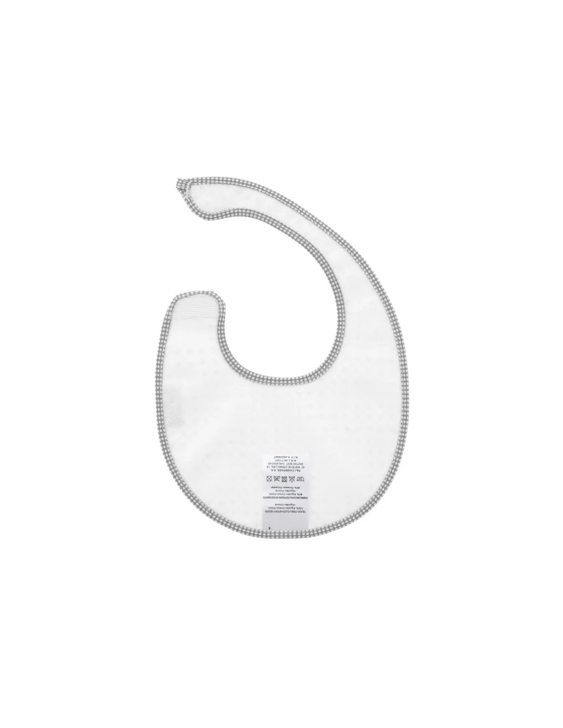 Babero redondo velcro Essentia Corazones gris de Cambrass