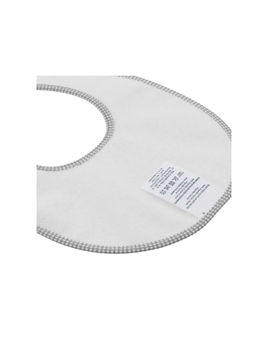 Babero redondo velcro Essentia Corazones gris de Cambrass