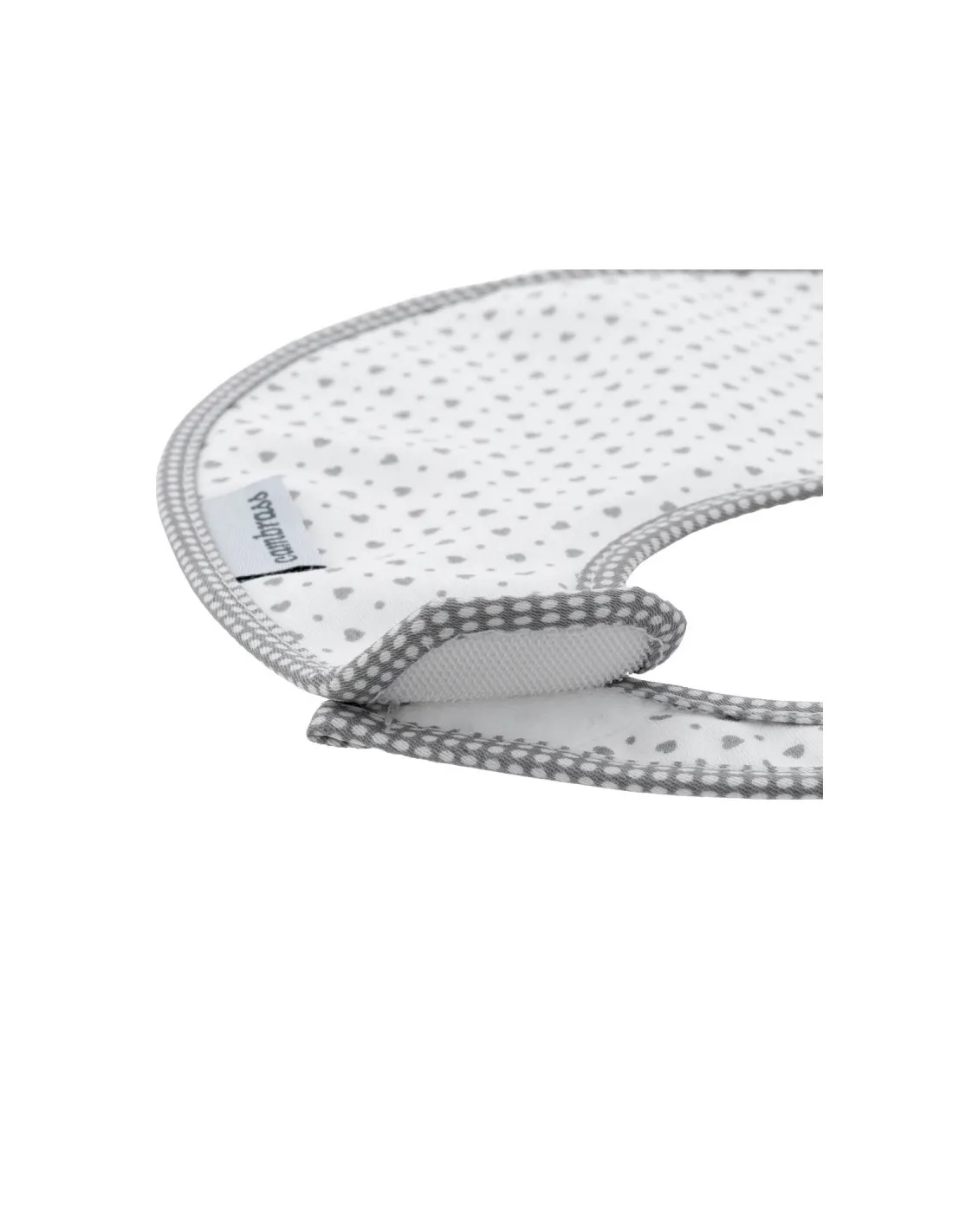 Babero redondo velcro Essentia Corazones gris de Cambrass
