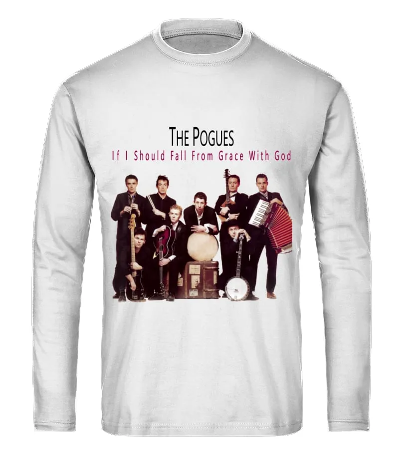 BBRB082WT. THE POGUES  IF I SHOULD FALL FROM GRACE WITH GOD CAMISETA DE MANGA LARGA UNISEX