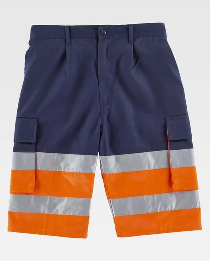 Bermuda combinada con reflectante Marino / Naranja