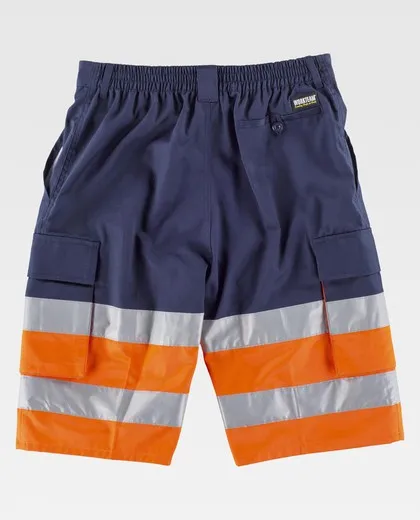 Bermuda combinada con reflectante Marino / Naranja