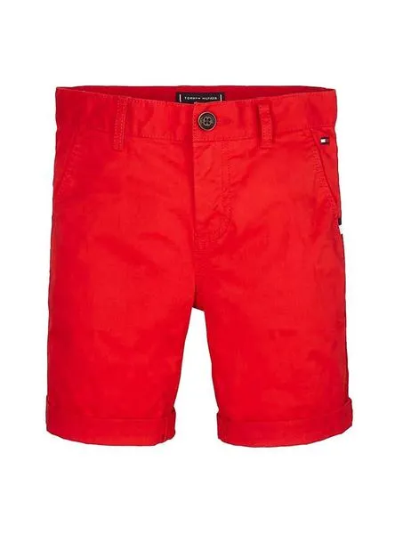 bermuda tommy hilfiger chino rojo para niño