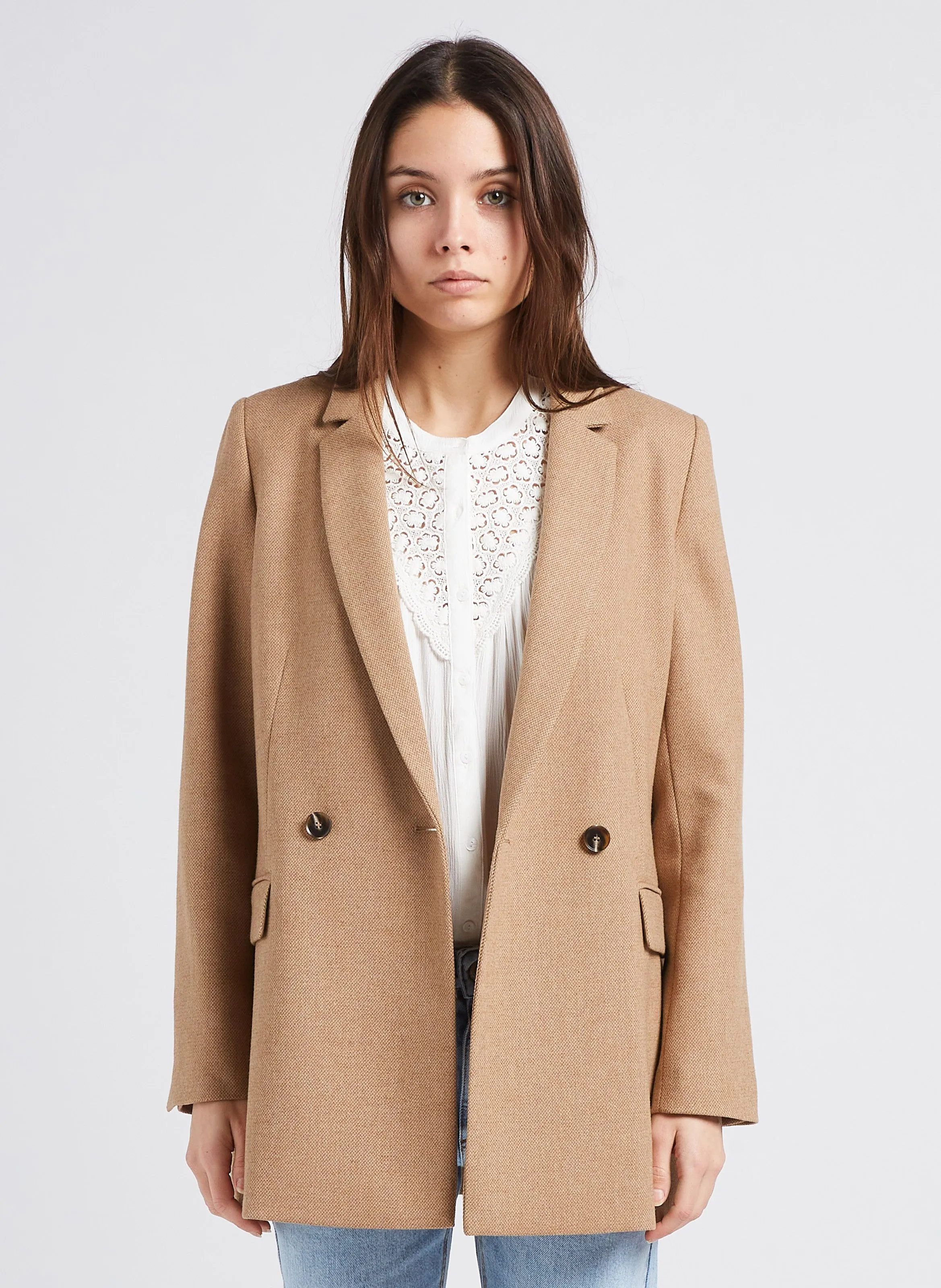 BESS  CHAQUETA SASTRE DE MEZCLA DE LANA EN BEIGE