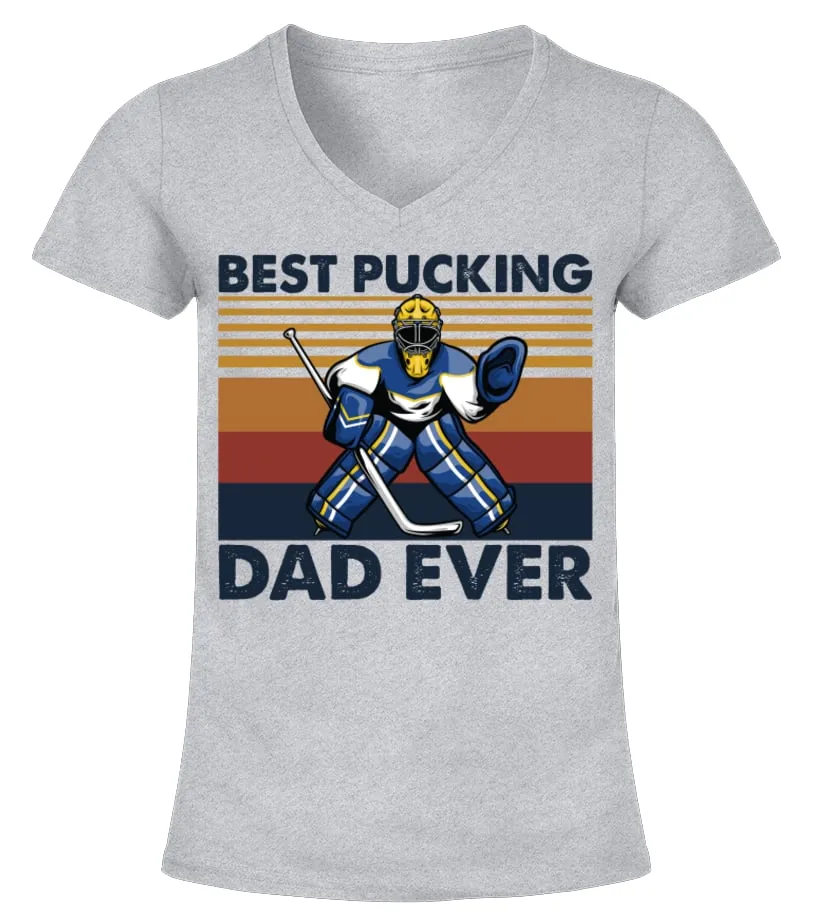 BEST PUCKING DAD EVER TSHIRT, HOCKEY GOALIE, HOCKEY PAPA, HOCKEY DAD, HOCKEY LOVER GIFT, VINTAGE ICE HOCKEY DAD, HOCKEY FATHER&