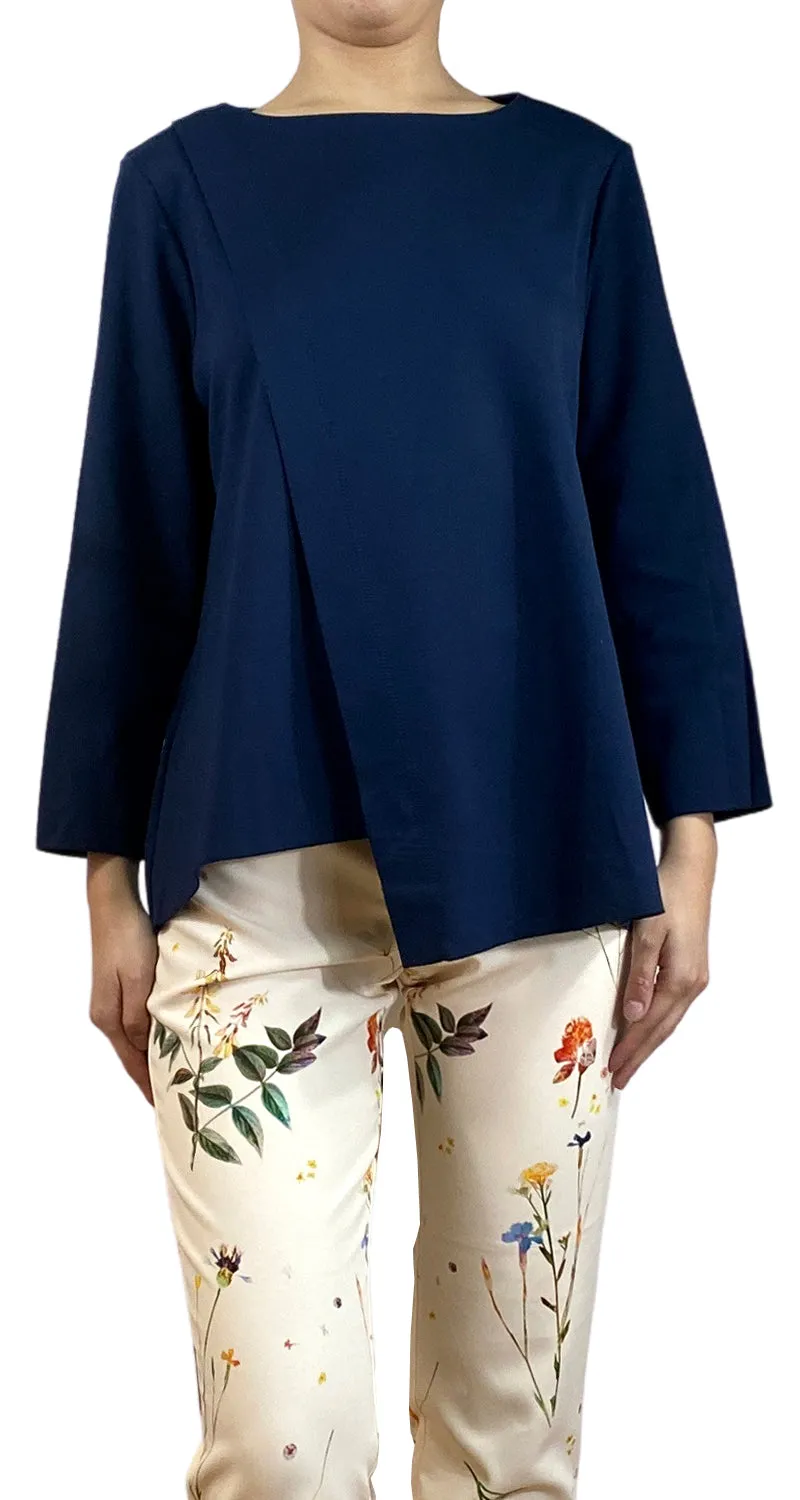 BIMBA Y LOLA Polera Asimétrica Azul Marino
