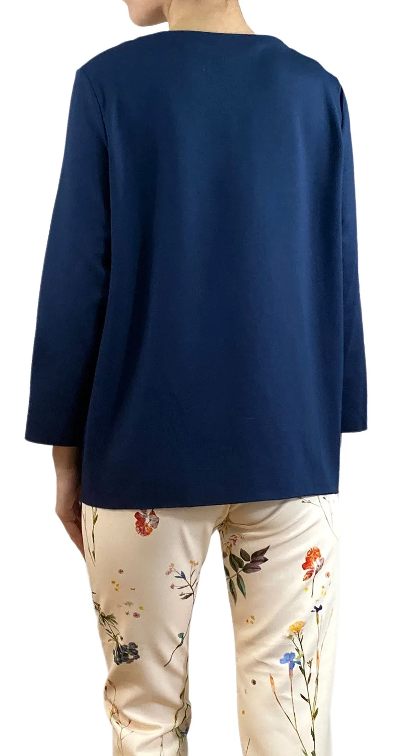 BIMBA Y LOLA Polera Asimétrica Azul Marino