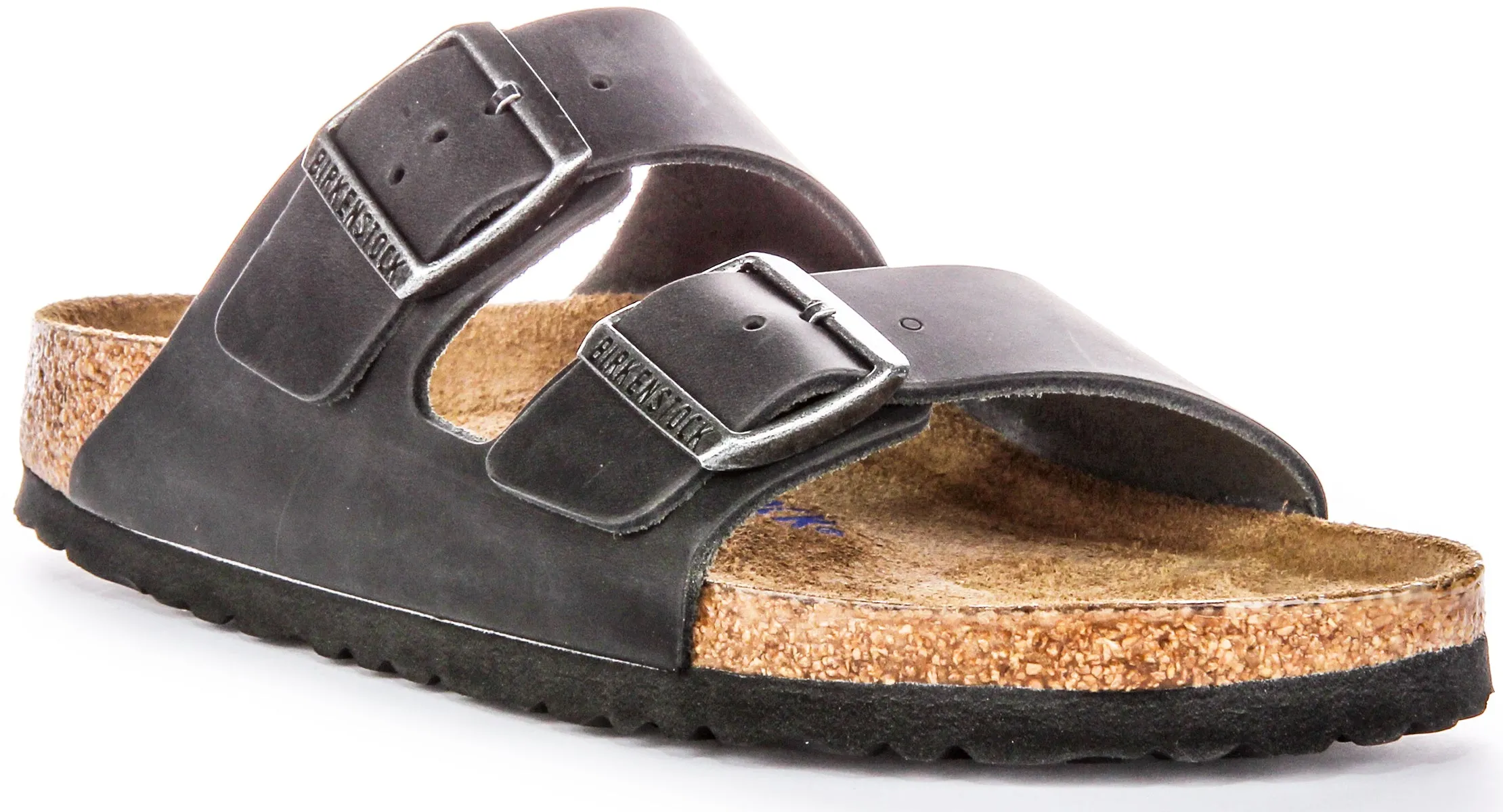 Birkenstock Arizona BS Sandalias de Cuero Aceitado con Dos Correas Ajustables y Plantilla Anatómica para Mujer en Negro