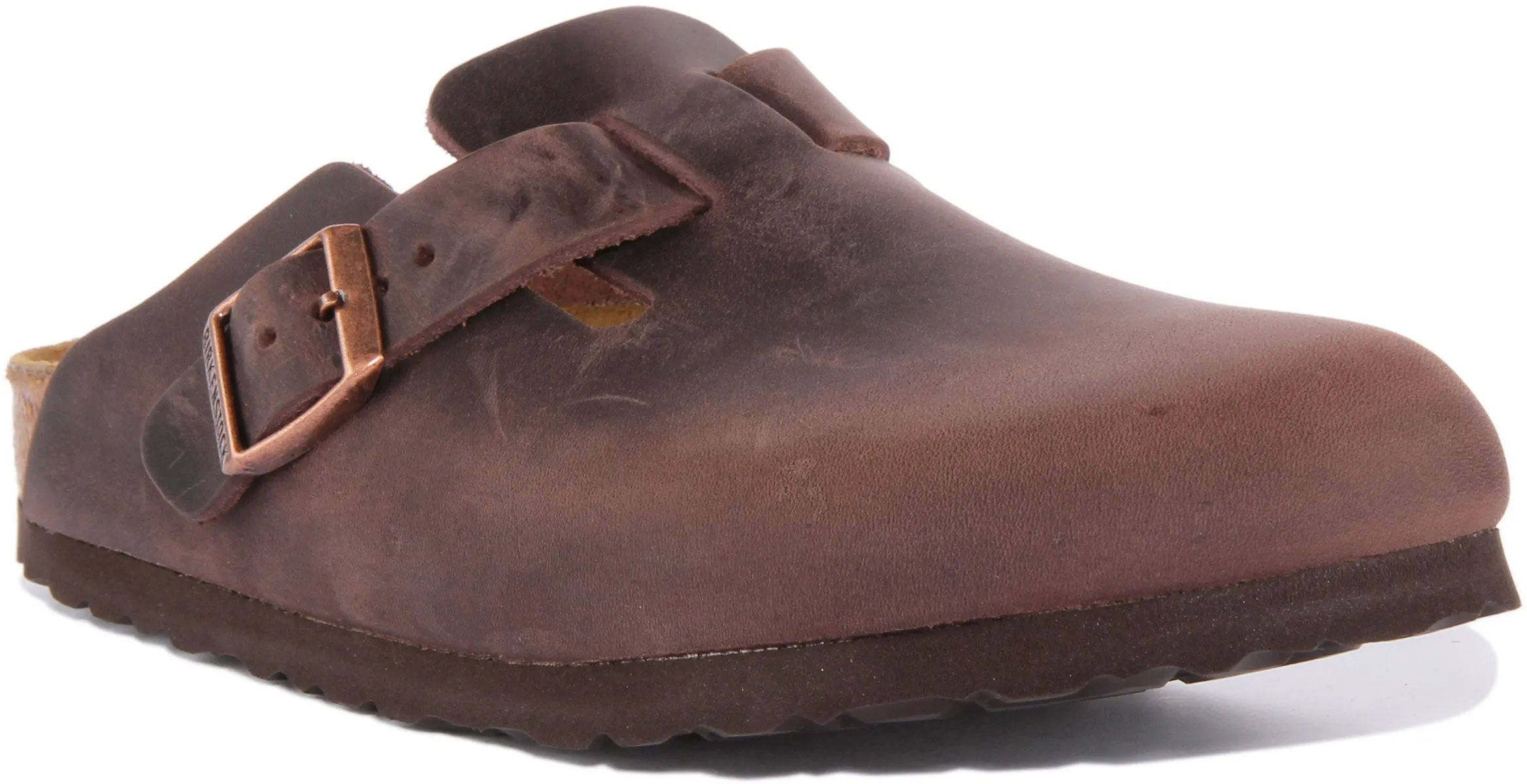 Birkenstock Boston NL en cuero negro | Ajuste estrecho