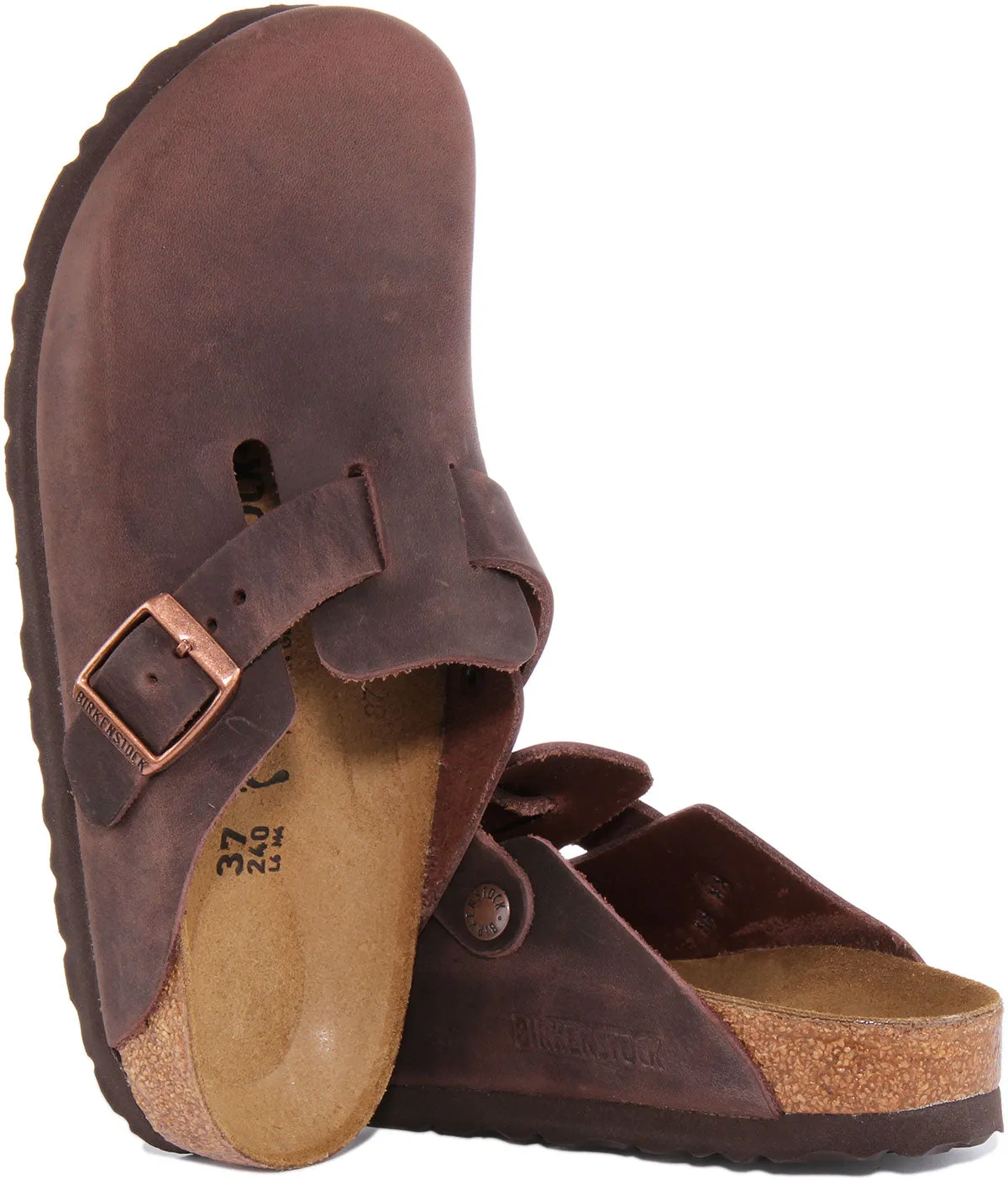 Birkenstock Boston NL en cuero negro | Ajuste estrecho