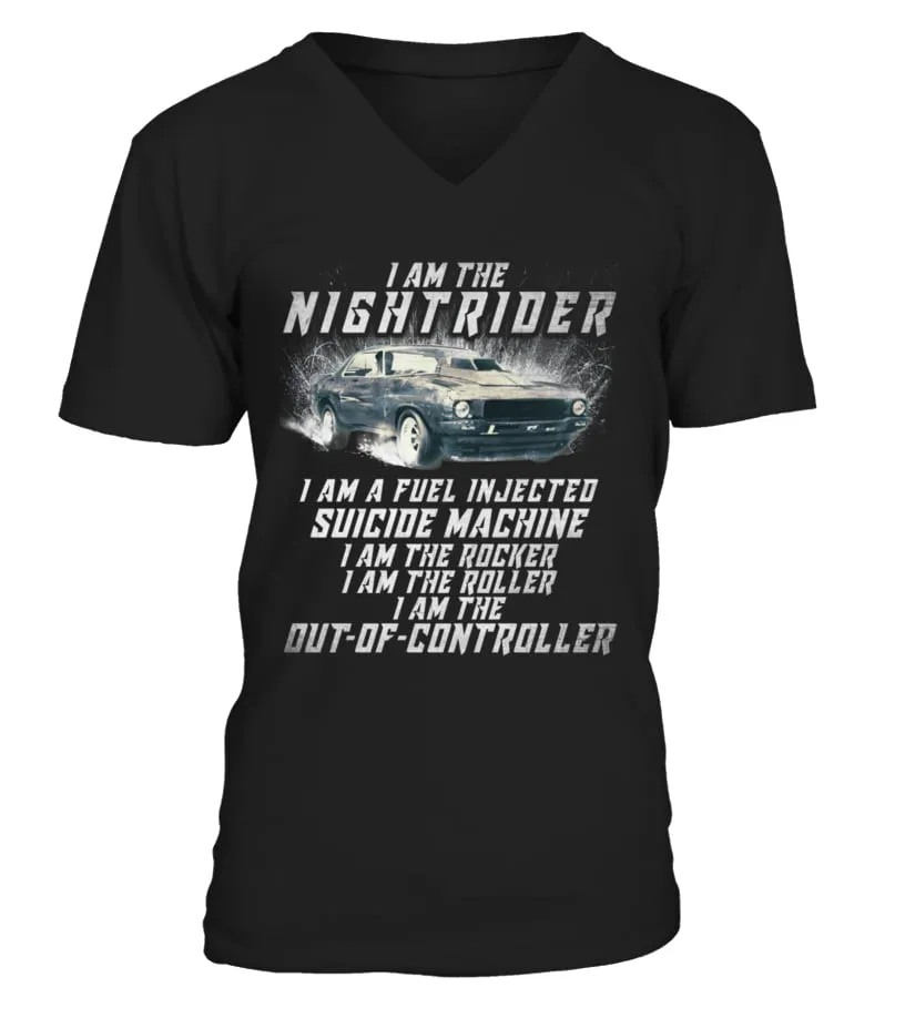 BK. Mad Max I Am The Nightrider I Am The Out of Controller Toecutter 1 Camiseta cuello en V Unisex