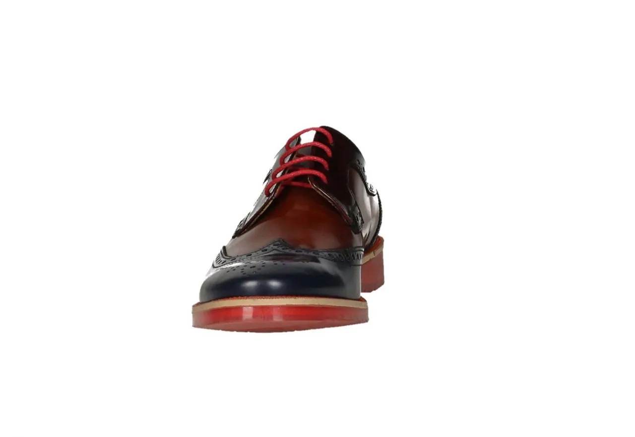 Blucher Antic Azul Pala Vega Centro Cuero Piso Rojo