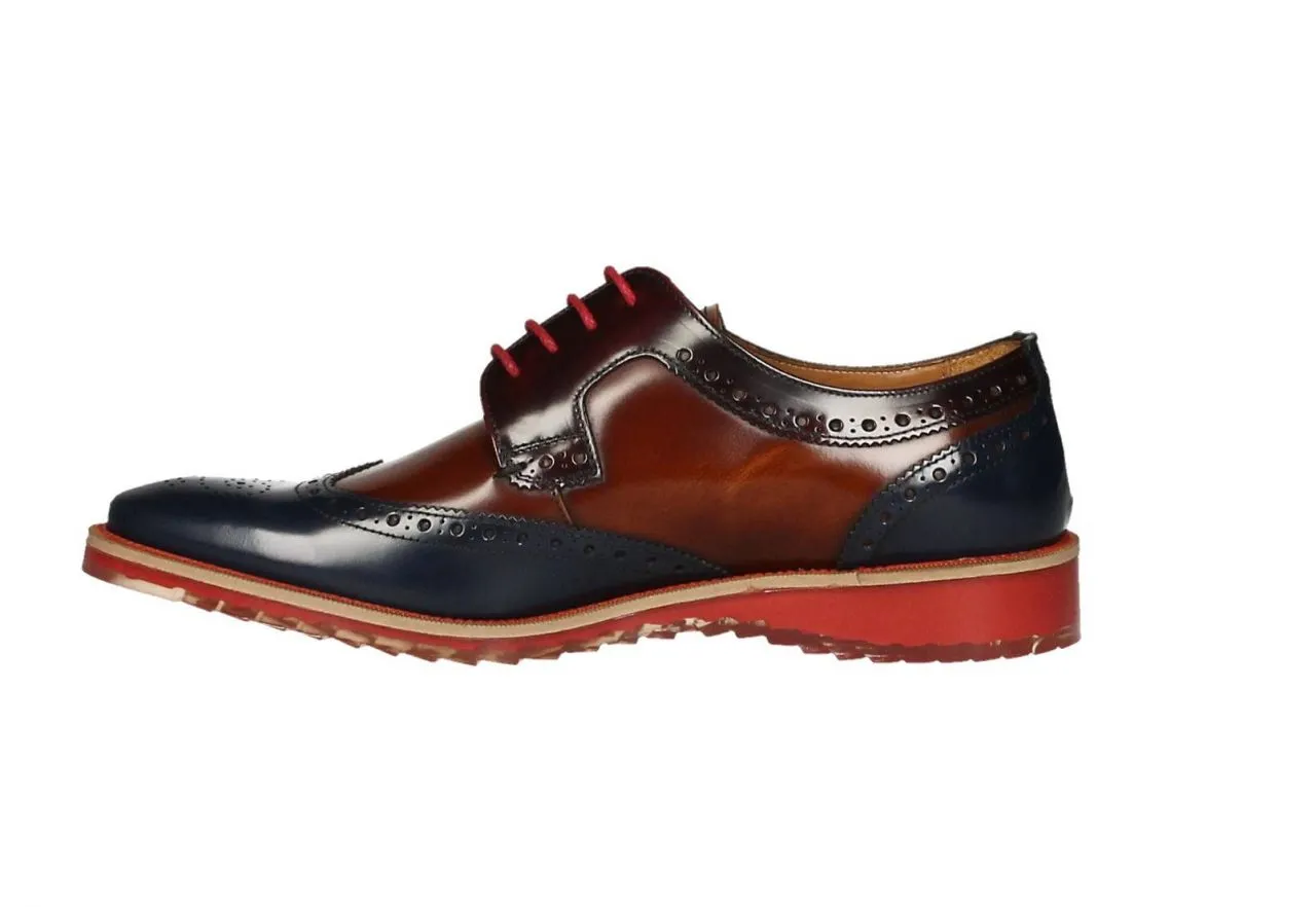 Blucher Antic Azul Pala Vega Centro Cuero Piso Rojo