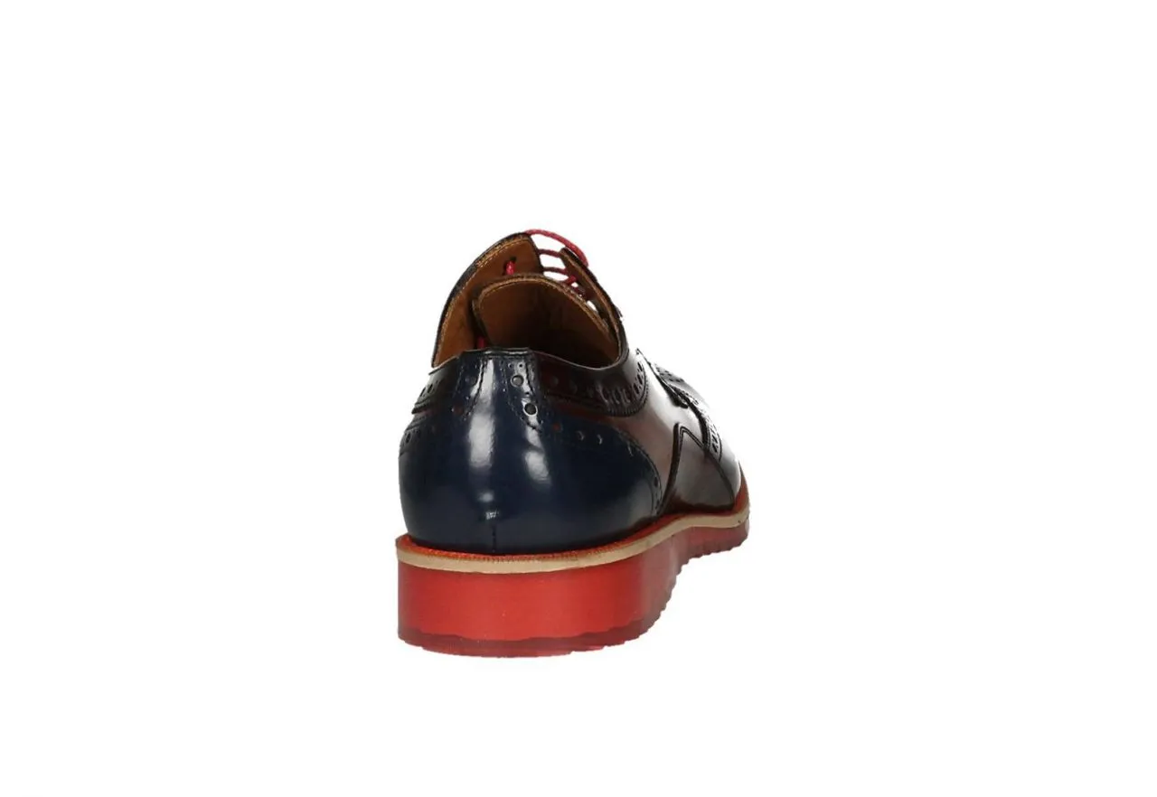Blucher Antic Azul Pala Vega Centro Cuero Piso Rojo