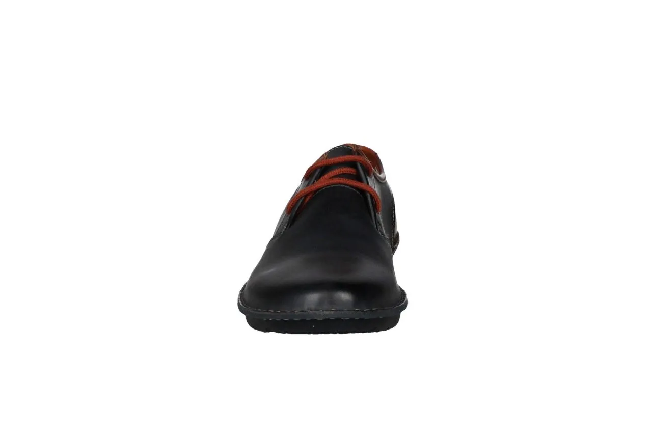 Blucher Liso Piel Azul Talon y Cuello Cuero