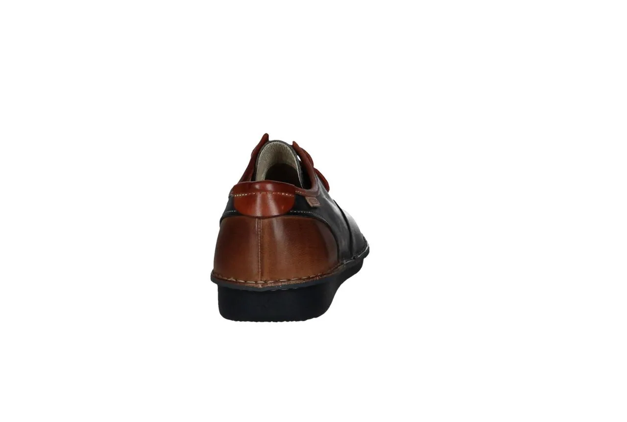 Blucher Liso Piel Azul Talon y Cuello Cuero