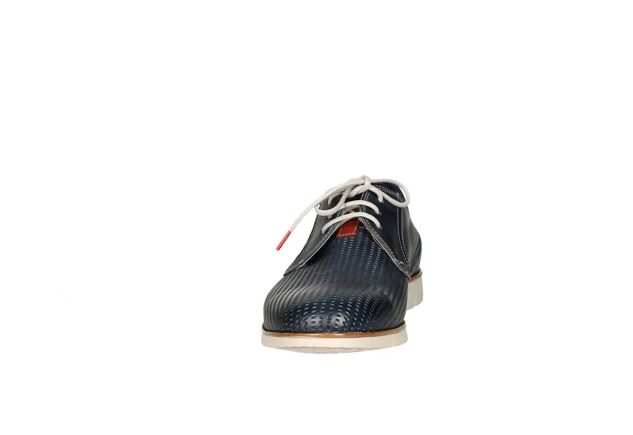 Blucher Piel Azul Pala y Lados Bajo Calados Cerco Cuero