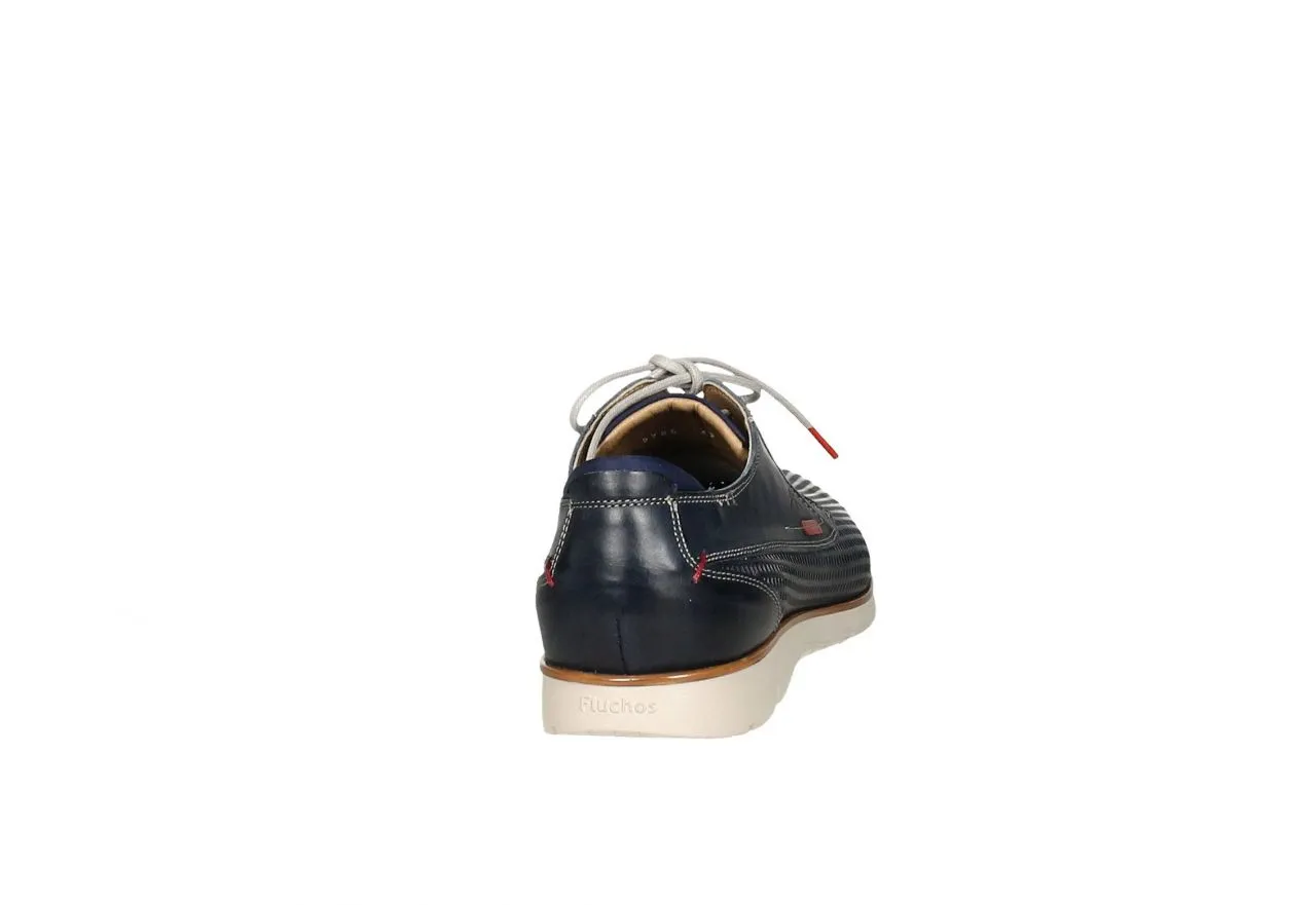 Blucher Piel Azul Pala y Lados Bajo Calados Cerco Cuero