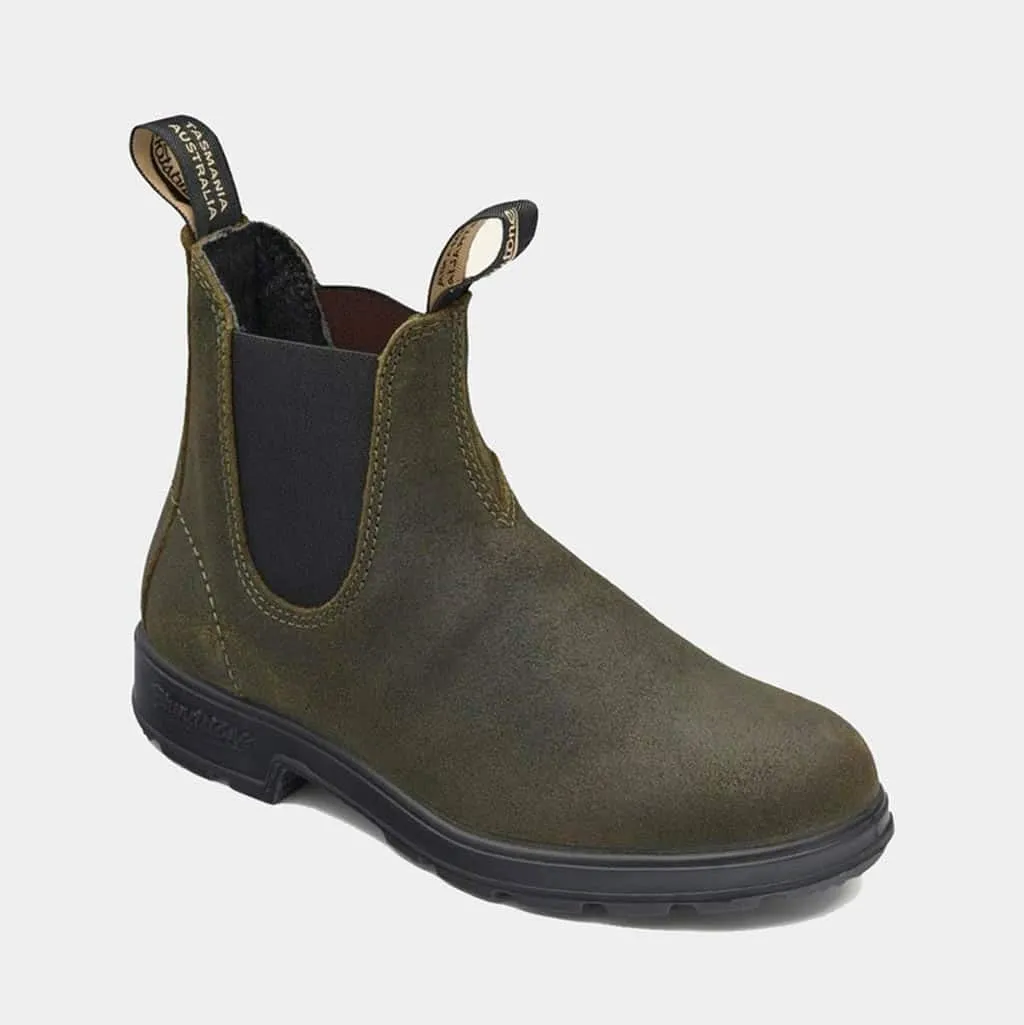 Blundstone – Botas Chelsea dark olive waxed suede #1615