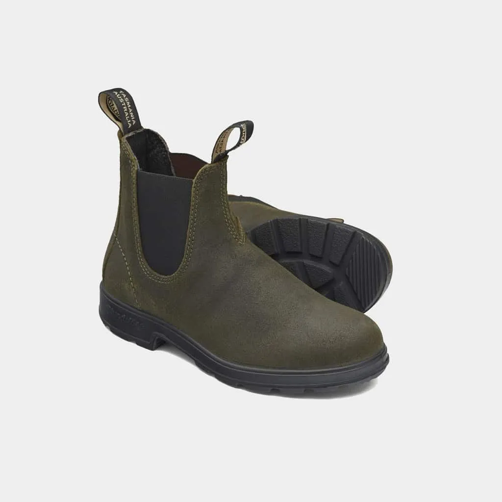 Blundstone – Botas Chelsea dark olive waxed suede #1615