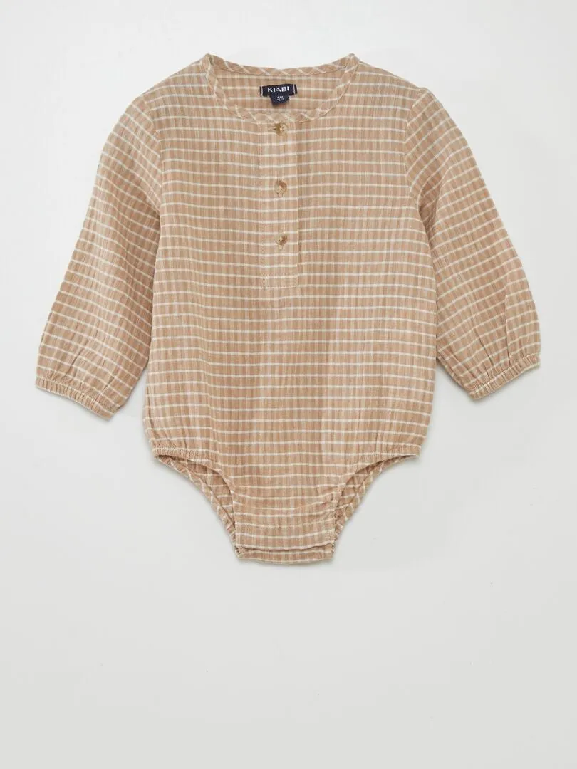 BODY DE MANGA LARGA  BEIGE
