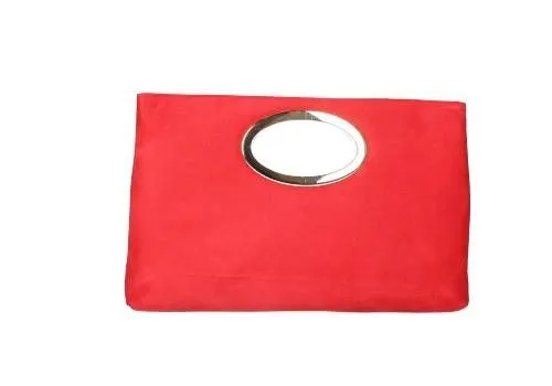 Bolso Ante Rojo Asa Aro Niquel