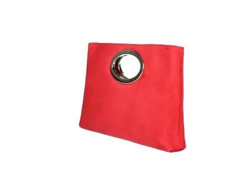 Bolso Ante Rojo Asa Aro Niquel