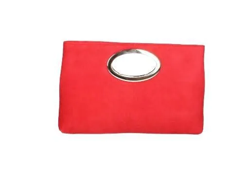 Bolso Ante Rojo Asa Aro Niquel