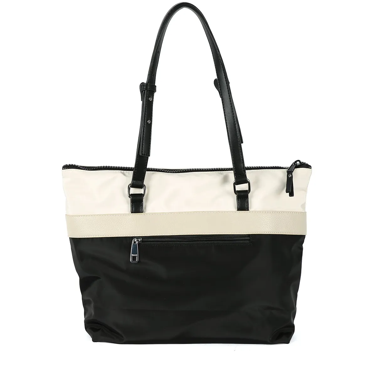 Bolso Binnari Shopper mujer en tejido Begonia verde y negro Cnp19060