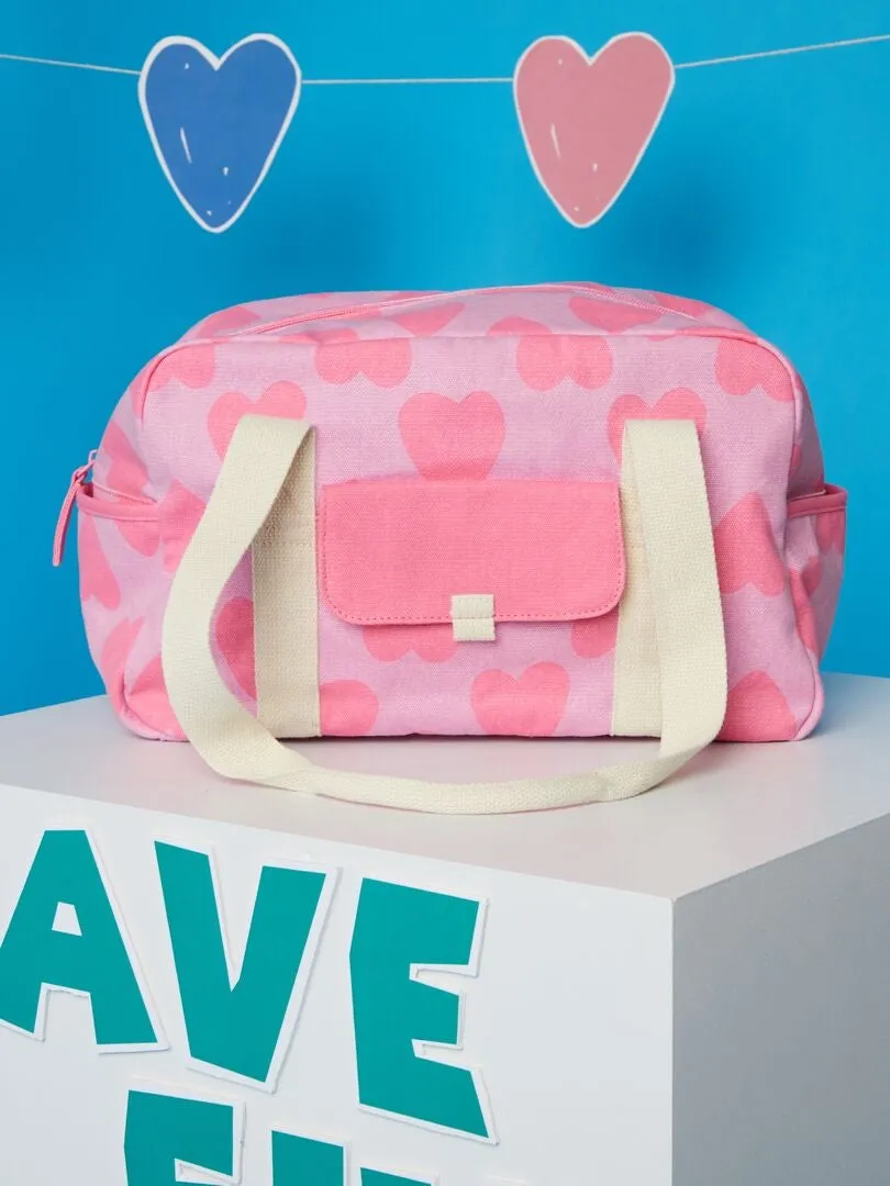 BOLSO FIN DE SEMANA ESTAMPADO  ROSA