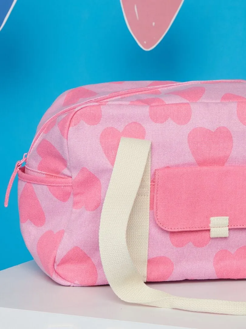 BOLSO FIN DE SEMANA ESTAMPADO  ROSA
