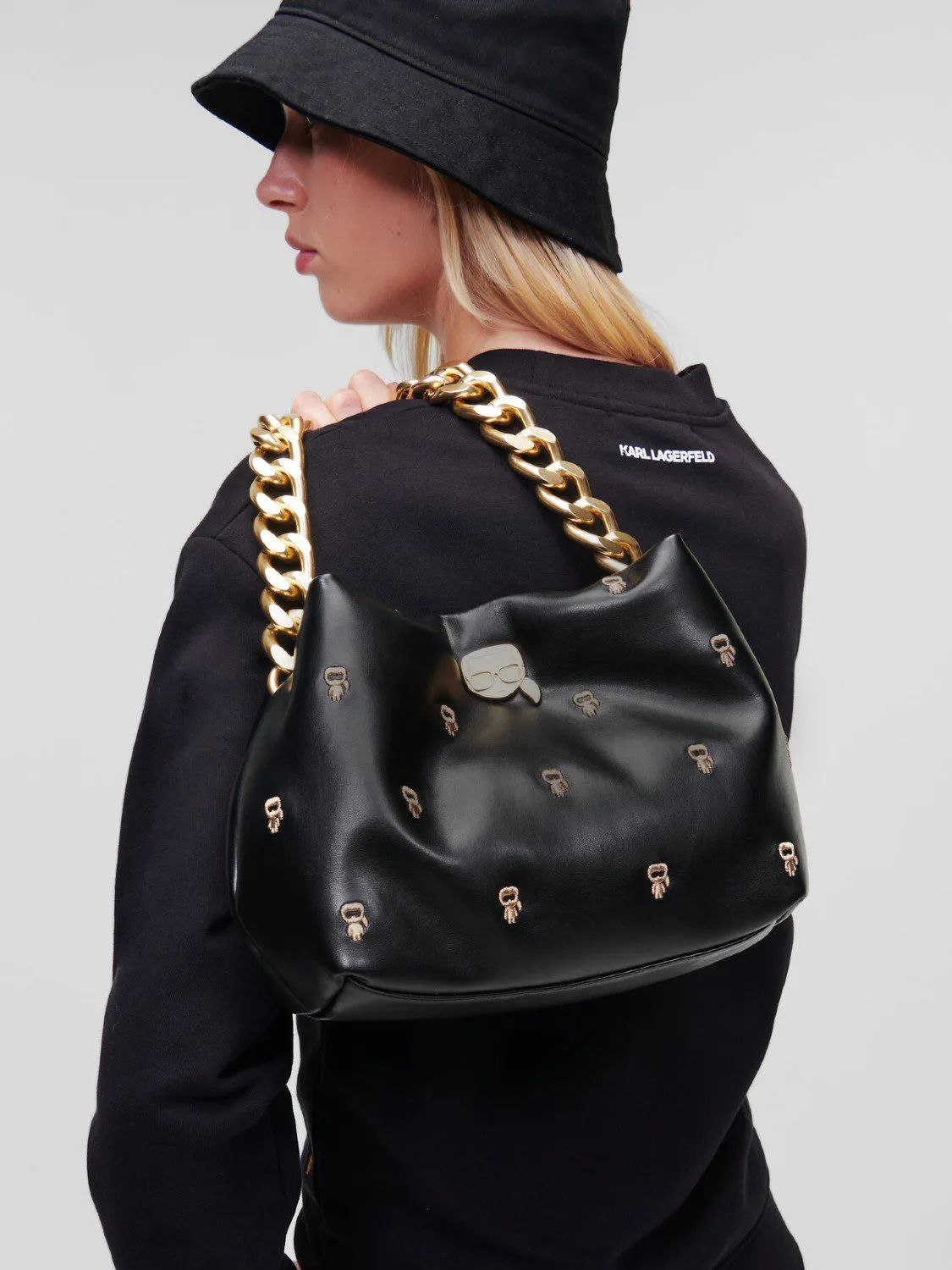 BOLSO IKONIK BORDADO MEDIANO KARL LAGERFELD
