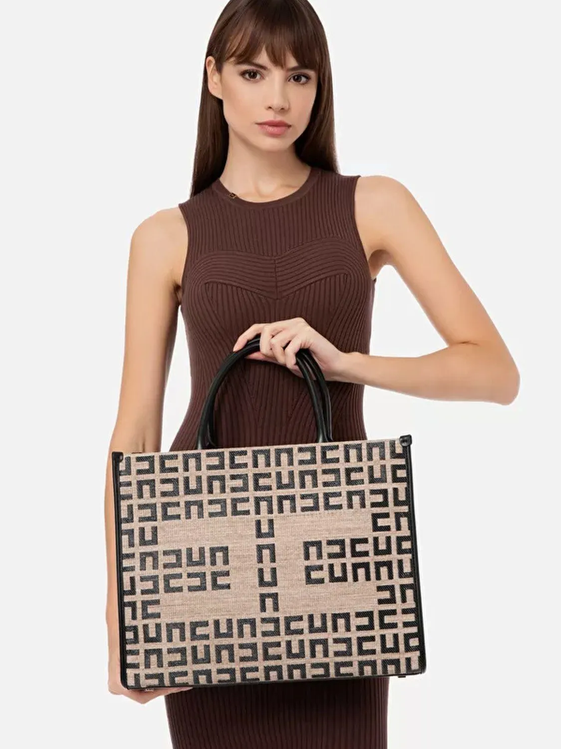 BOLSO SHOPPER RAFIA ELISABETTA FRANCHI
