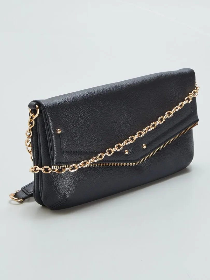 BOLSO SOBRE CON CADENA BANDOLERA  NEGRO