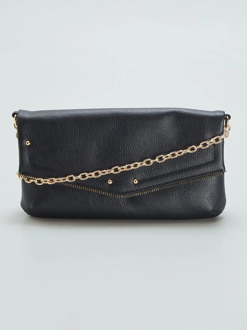 BOLSO SOBRE CON CADENA BANDOLERA  NEGRO